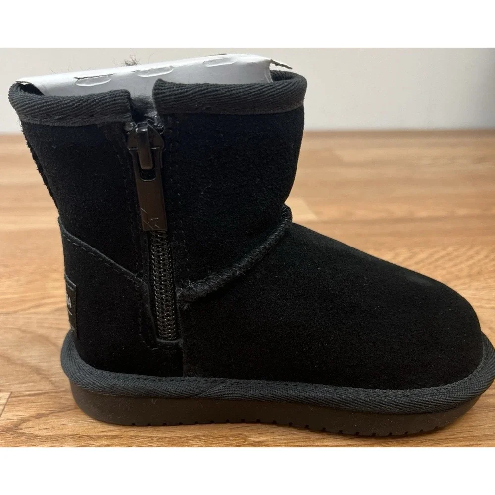 Koolaburra by UGG Koola Mini Black Shearling Style Boots Toddler Size 6 NEW
